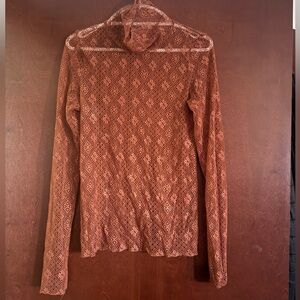 Free People Rust Lace Top